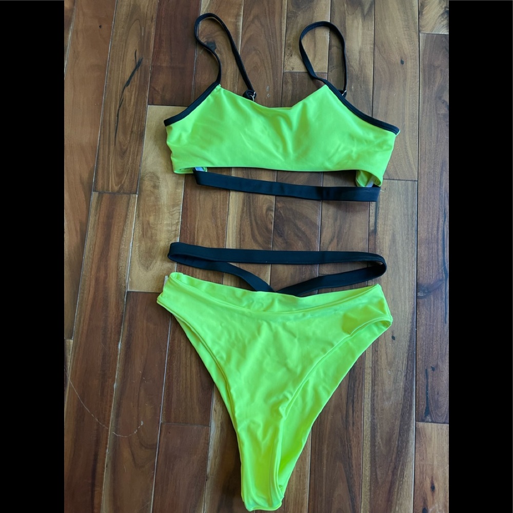 Lime green 2 piece bikini
